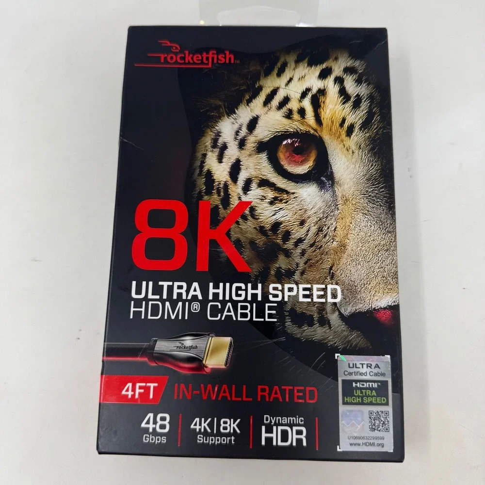 Rocketfish 4ft 8K Ultra High Speed HDMI Cable 48Gbps 4K/10K Dynamic HDR